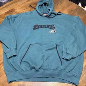 Vintage NFL Philadelphia Eagles Embroidered Green Hoodie Size Xl